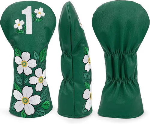 Vista 3 de Fundas para palos de golf, fundas para cabezas de conductor, Fairway 3, cubierta híbrida de cuero sintético, fundas para cabezas de rescate de golf