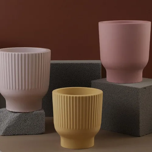 Vista 7 de Moldes redondos para tarros de velas, moldes de silicona cilíndrica creativa, moldes para hacer botellas redondas de rayas de hormigón