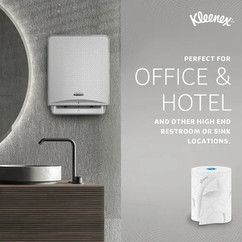 Vista 5 de Kleenex Toallas de Papel en Rollo Duro Profesionales, a Granel (54471), Enrollado Duro, Diseño Elevado, Bolsillos de Absorción Premium, Blanco