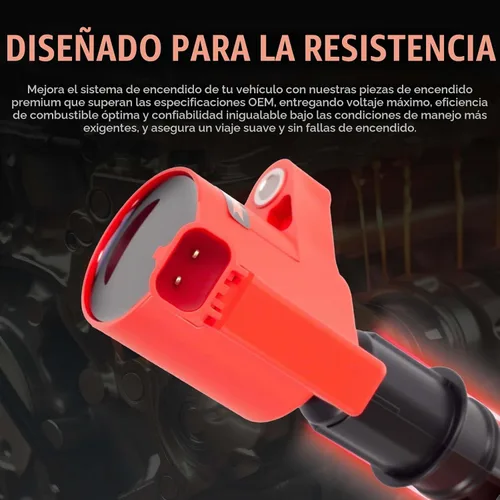 Vista 3 de Juego de 8 bobinas de encendido, bujías, inyector de combustible, kit de conectores