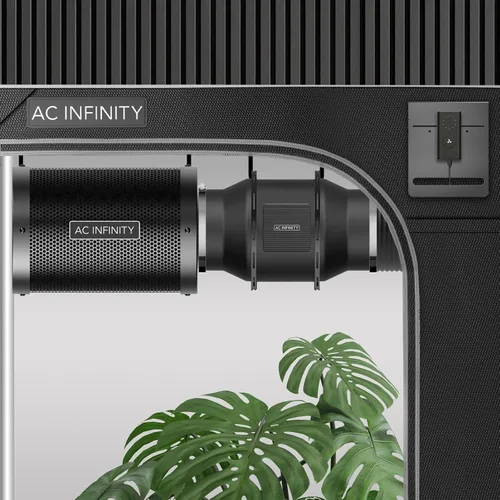 Vista 8 de AC Infinity CLOUDLINE LITE - Kit de filtración de aire de 4 pulgadas, ventilador en línea y filtro de carbono, sistema de refrigeración
