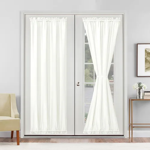 Vista 66 de Cortinas para puerta francesa, color aguamarina, 24 pulgadas de ancho x 40 pulgadas de largo, 1 panel Bolsillo para barra, semitransparente