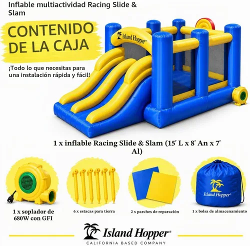 Vista 4 de Island Hopper, casa recreativa para saltar con tobogán