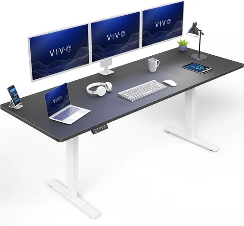 Vista 26 de VIVO - Escritorio eléctrico de pie de 71 x 30 pulgadas con marco de bambú real, ajuste de pantalla táctil, soporte de marco de 176 lb, serie 2E