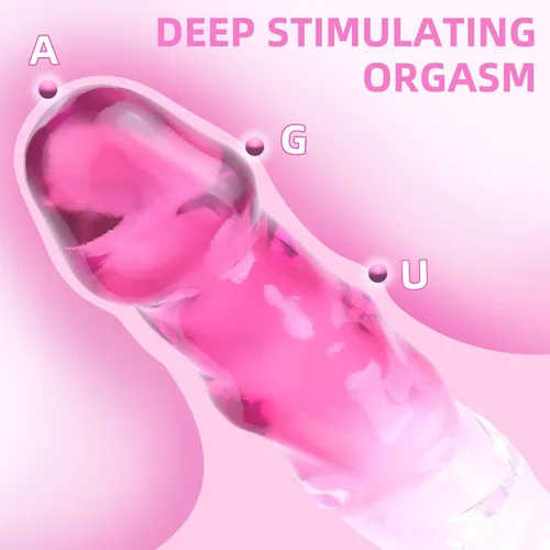 Vista 3 de Juguete sexual realista consolador rosa para mujeres – TUFEEL G Spot Juguetes para adultos, pene transparente degradado con fuerte ventosa, polla