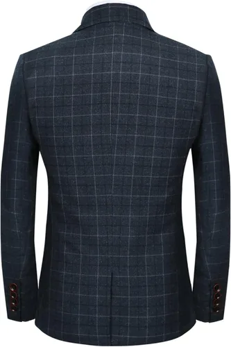 Vista 2 de MOGU Mens 3 Piece Slim Fit Plaid Suit Blazer+Vest+Pants