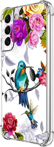 Vista 12 de Funda para Galaxy S22 Plus, protección contra caídas de rosas y mariposas azules, a prueba de golpes, de cuerpo completo, resistente a los arañazos