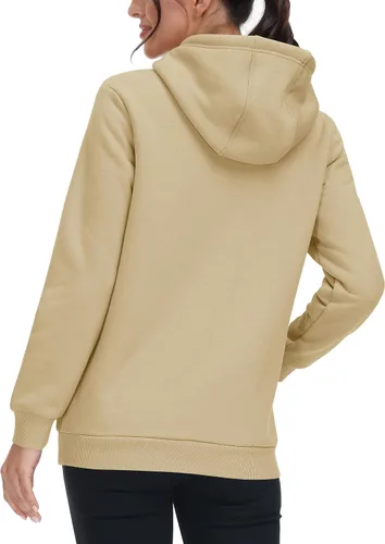 Vista 3 de MAGCOMSEN Sudaderas con capucha de sherpa para mujer, con forro polar, estilo casual, atlético, con bolsillo de canguro