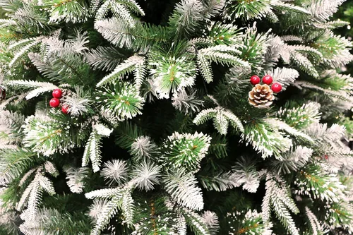 Vista 5 de Árbol de Navidad de pino flocado súper doble preiluminado con luces LED que cambian de color (5 pies preiluminado)
