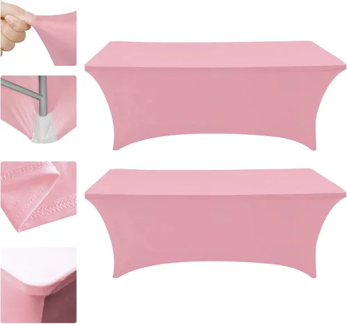 Vista 34 de Eurmax USA - Manteles rectangulares ajustables de elastano de 4 pies, mantel elástico para bodas, eventos o para decorar la mesa del patio