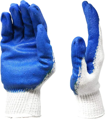 Vista 8 de CBC Crown PREMIUM Non-Slip BLUE Latex Rubber Palm Coated Work Safety Azul