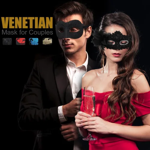 Vista 7 de Máscara de mascarada para mujeres, hombres, parejas, máscaras venecianas, máscara vintage para disfraz de Halloween, Mardi Gras, fiesta, baile