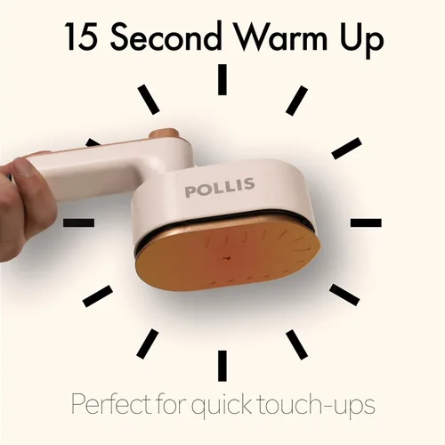 Vista 2 de Pollis Plancha y Vaporizador Portátil 2 en 1 para Ropa, Fácil para Viajar y Dormitorio, Diseño Ligero, Tecnología Giratoria de 180 Grados, Tanque