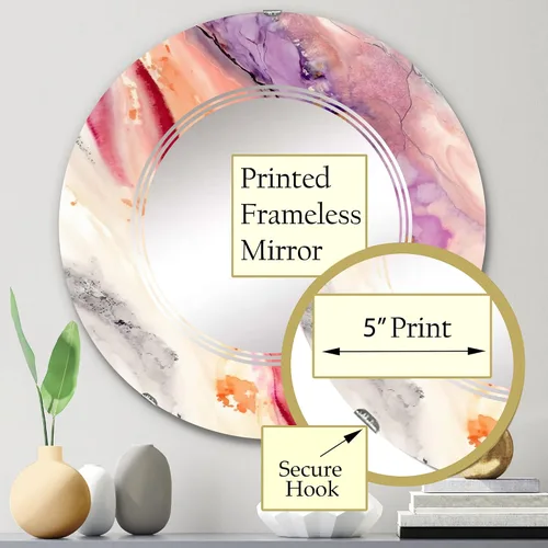 Vista 3 de DesignQ Encounters at Redend Point VI- Vanity Mirror, Bathroom Mirrors, Wall Mirrors for Living Room, Bedroom - Round Mirror - Large 24'x24', 32'x32