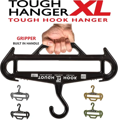 Vista 4 de Tough Hanger XL Hecho en Estados Unidos Percha irrompible resistente Grado militar premium Percha estándar extragrande Capacidad de 180