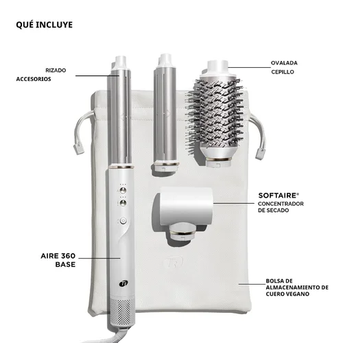 Vista 2 de Aire 360 Ceramic Dual Voltage Air Styler Blowout Kit with Curling Attachments, Oval Brush & Drying Concentrator Fast, Healthy Blowouts and