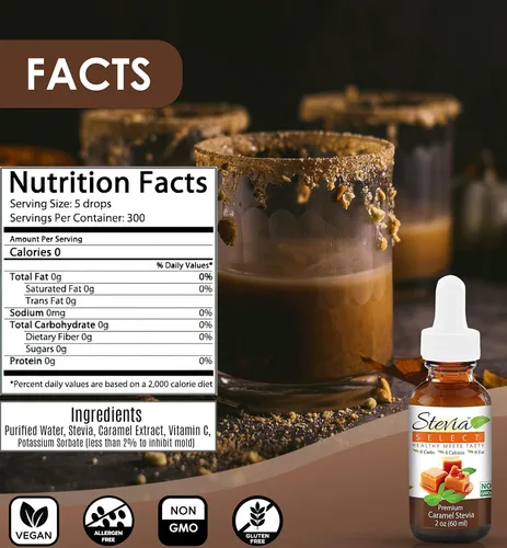 Vista 6 de Stevia Drops English Toffee, Caramel, & Butter Pecan Stevia Select Keto Coffee - Paquete de sabores de stevia sin azúcar (3)