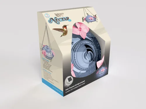 Vista 8 de Nature's Way Bird Products ANTHF2-I - Comedero iluminado, antiguo para colibríes, color azul claro/rosa
