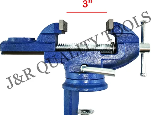Vista 3 de VCT Tornillo de banco con base giratoria de sujeción de 2 pulgadas, soporte portátil para banco de trabajo, hogar, perforación, carpintería