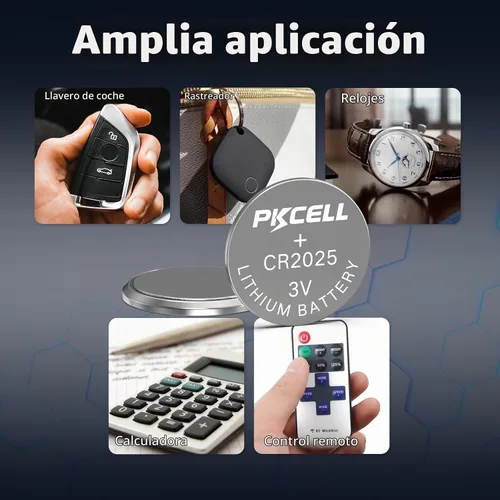Vista 7 de PKCELL CR2025 - Batería de litio CR2025 de 3 V, paquete de 10