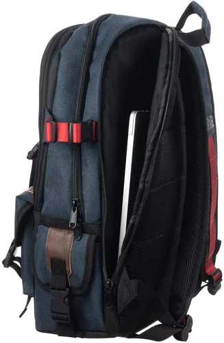 Vista 8 de Mochila utilitaria de superhéroe de Capitán América Comic Book, Azul Patchwork, talla única Se ajusta a la mayoría