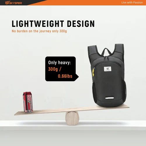 Vista 2 de SKYSPER Mochila de senderismo de 10 L, ligera, plegable, mochila de viaje pequeña para mujeres y hombres, mochila plegable para exteriores