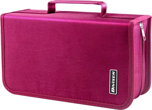 Vista 9 de Carpeta de almacenamiento portátil para CD/DVD con asa, capacidad Soporte de almacenamiento multimedia, cartera de CD y folleto de discos