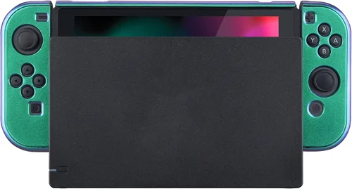 Vista 7 de eXtremeRate PlayVital - Cubierta trasera brillante para consola Nintendo Switch, controlador de mano NS Joycon protector separable carcasa dura