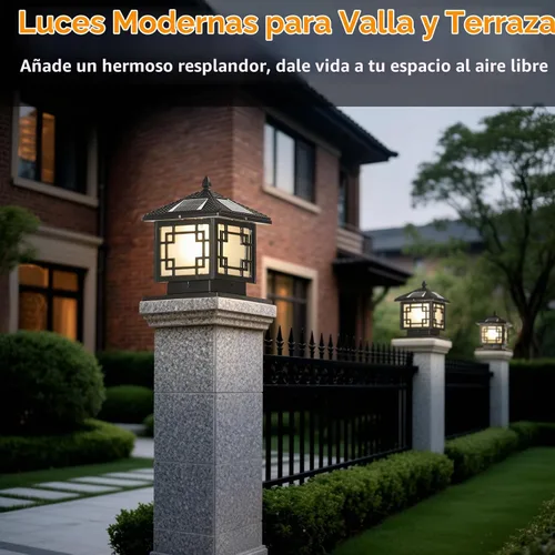 Vista 8 de SLAWA Farol de Iluminación Solar de 9.8 Pulgadas para Exteriores, Luz para Tapas de Postes con Lámpara de Columna LED Alimentada por Energía Solar