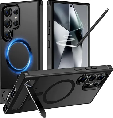 Vista 49 de Hualele - Funda magnética para Samsung Galaxy S24 Plus/S25 Plus con soporte de metal, [compatible con MagSafe]