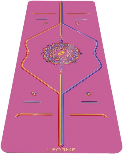 Vista 19 de Liforme Esterilla de yoga de viaje – Sistema de alineación patentado, agarre guerrero, antideslizante, ecológico, ultraligero y resistente al sudor