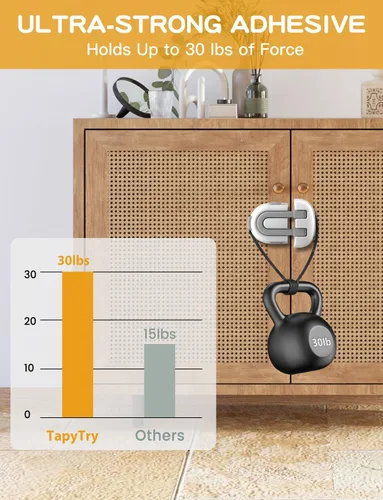 Vista 4 de Paquete de 2 cerraduras de gabinete a prueba de bebés, cerradura de gabinete para adultos, [nueva estructura] producto de seguridad para bebés