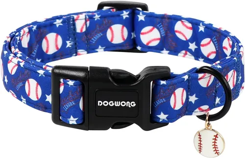 Vista 13 de DOGWONG Collar de Algodón para Perro, Collar para Perro de Cuadros Azules Resistente, Collar Suave y Duradero para Perro Macho, Lindo Collar de A
