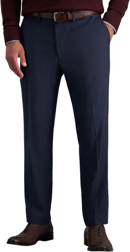 Vista 19 de J.M. Haggar - Pantalón de vestir para hombre, elástico en 4 direcciones, corte recto, parte delantera plana Negro