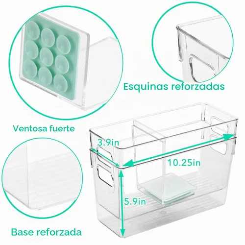 Vista 5 de Recipiente de almacenamiento de leche materna con tablas separadoras en forma de L, los divisores aplanarán las bolsas de leche materna de pie