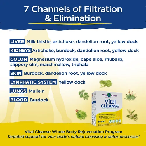 Vista 5 de Vital Planet - Vital Cleanse con cardo mariano, magnesio, aloe del cabo y hierbas, suplemento natural para estreñimiento ocasional y eliminación