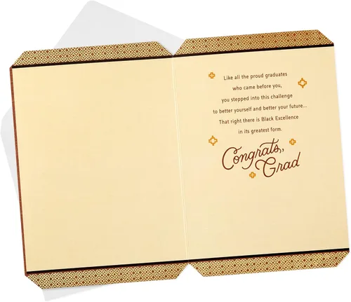 Vista 2 de Hallmark Tarjeta de graduación de caoba 2022 (Black Excellence) (599GGJ6083)