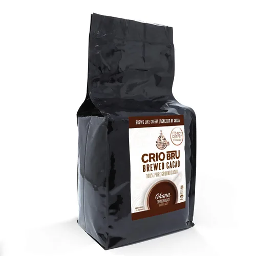 Vista 10 de Crio Bru Brewed Cacao Ghana French Roast Bolsa de 1.5 libras (24 onzas) – Bebida saludable natural alternativa al café Granos de cacao molidos