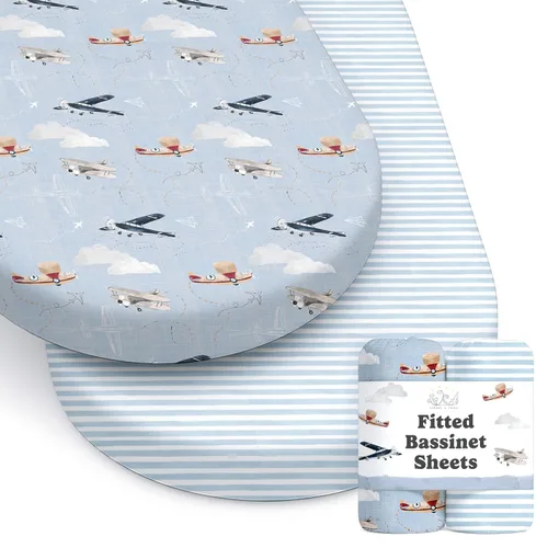 Vista 46 de Sábanas de cuna neutrales - Sábanas bajeras ajustadas para cuna de bebé para niña y niño - 2 unidades para colchón estándar y de niños pequeños