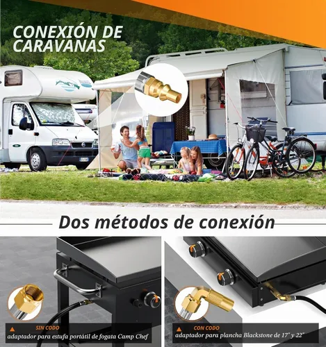 Vista 3 de NUPICK Manguera de conexión rápida de propano de 12 pies para RV a parrilla, manguera de propano de conexión rápida con adaptador de codo