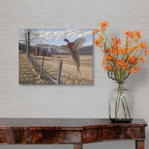 Vista 4 de CANVAS ON DEMAND Lienzo decorativo para pared, diseño de faisán por Bruce Dumas, contemporáneo, decoración del hogar, pájaro, vida silvestre, 16 x