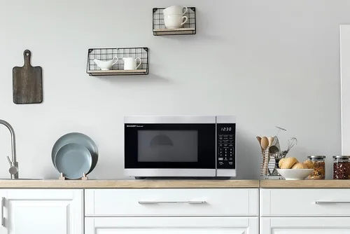 Vista 7 de SHARP Horno de microondas de encimera compatible con Alexa certificado por Orville Redenbacher's con plato giratorio Carousel extraíble de 12.4