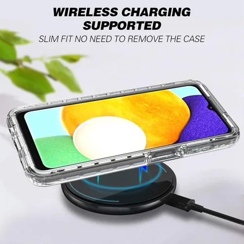 Vista 6 de Funda compatible con Galaxy A13 5G/Samsung A13 5G SM-A136U con protector de pantalla de vidrio templado, cuerpo completo, a prueba de golpes