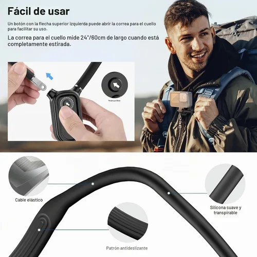 Vista 6 de NEEWER - Soporte magnético para cámara de acción, soporte magnético de liberación rápida con clip para teléfono compatible con GoPro Hero 13, 12