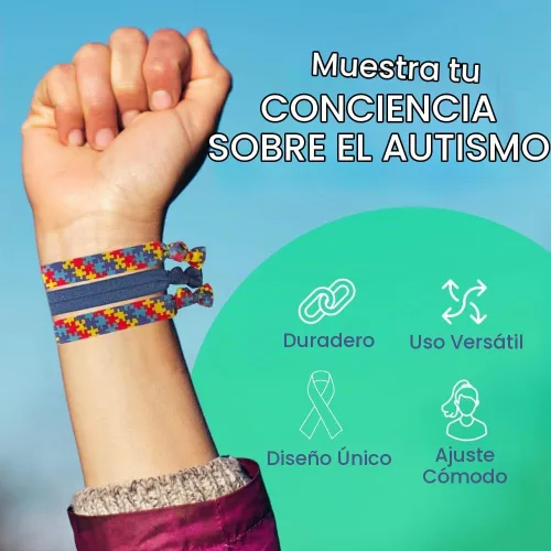 Vista 2 de Lazos para el cabello con conciencia sobre el autismo de Infinity Collection
