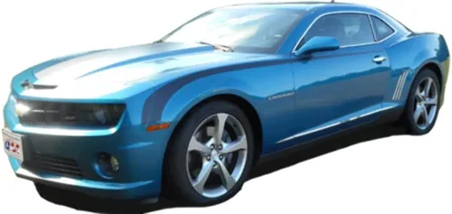 Vista 2 de Es compatible con Chevrolet Camaro 2010-2015 4 piezas de emblema SS inoxidable, 2 pulgadas de alto SGR50101