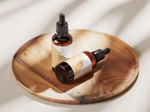 Vista 6 de Aceite de argán marroquí orgánico puro para el cabello, la cara y la piel. Promueve el crecimiento del cabello y la piel suave