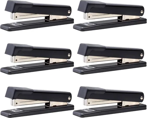 Vista 10 de Bostitch Office Grapadora clásica de escritorio de metal, capacidad para 20 hojas, doble engrapado, se abre para pegar, tira completa, negro