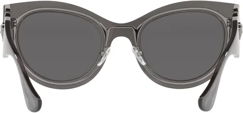 Vista 4 de Versace Woman Sunglasses Transparent Dark Grey Frame, Dark Grey Lenses, 53MM
