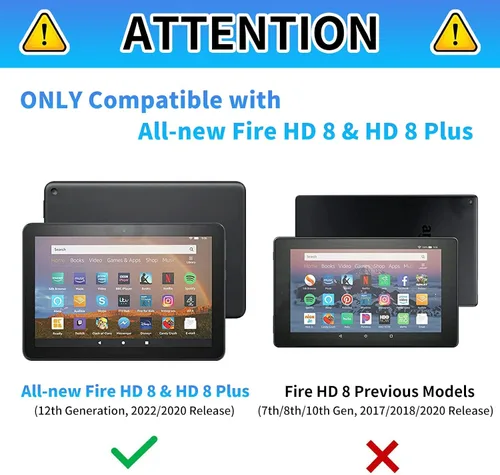 Vista 113 de Funda para tablet Kindle Fire 7 2019/2017 lanzamiento 9ª/7ª generación 7 pulgadas, ligera, protectora de piel sintética, cubierta inteligente